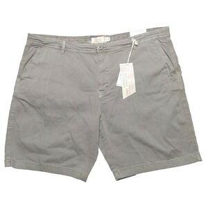 American Threads Men 44 Gray Garment Dye Cotton Stretch 9" Shorts‎ NEW